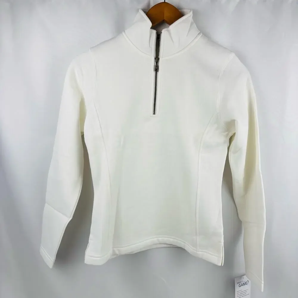 New with Tags Sport-Tek Women's White Quarter-Zip Pullover Sweatshirt XSmall - Picture 2 of 11
